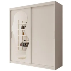 Meubella - Kledingkast Ulysses - Wit - 180 cm - Met spiegel Hot