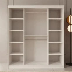 Meubella - Kledingkast Ulysses - Wit - 180 cm - Met spiegel Hot