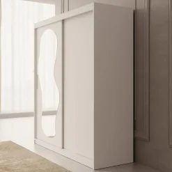 Meubella - Kledingkast Ulysses - Wit - 180 cm - Met spiegel Hot