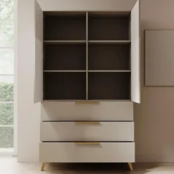 Meubella - Kledingkast Xiano - Beige - 103 cm Hot