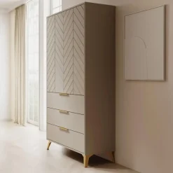 Meubella - Kledingkast Xiano - Beige - 103 cm Hot