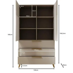 Meubella - Kledingkast Xiano - Beige - 103 cm Hot