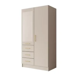 Meubella - Komodo - Kledingkast met 2 deuren - Beige - 101x61x201 cm Hot