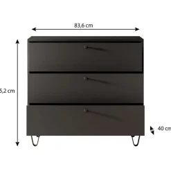 Meubella - Ladekast Apula - Antraciet - 84 cm Clearance