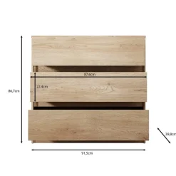 Meubella - Ladekast Cuarto - Eiken - 91 cm Online