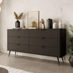 Meubella - Ladekast Lima - Zwart - 163 cm New