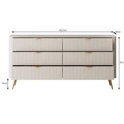 Meubella - Ladekast Lima - Zwart - 163 cm New