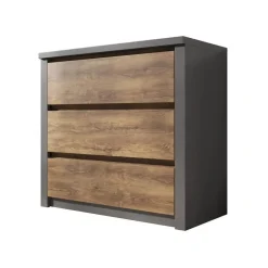 Meubella - Ladekast Monaco - Eiken - Grijs - 90 cm Hot