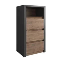 Meubella - Ladekast Monaco - Eiken - Grijs - 50 cm Outlet