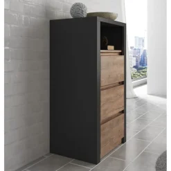 Meubella - Ladekast Monaco - Eiken - Grijs - 50 cm Outlet