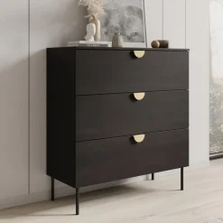 Meubella - Ladekast Monor - Zwart eiken - 100 cm Hot