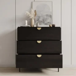 Meubella - Ladekast Monor - Zwart eiken - 100 cm Hot