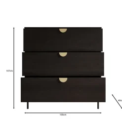 Meubella - Ladekast Monor - Zwart eiken - 100 cm Hot