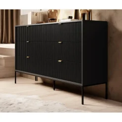 Meubella - Ladekast Navil - Zwart - 154 cm Clearance