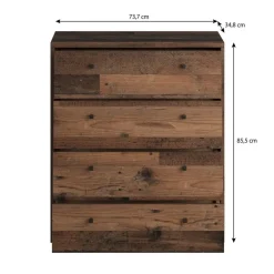 Meubella - Ladekast Tonga - Old wood - 74 cm Hot