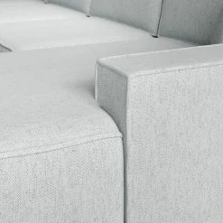 Meubella - Manolo - Hoekbank 5-zits met chaise longue - Stof grijs - Rechts Sale