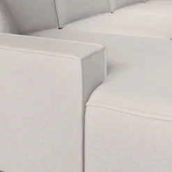 Meubella - Manolo - Hoekbank 5-zits met chaise longue - Stof beige - Links Clearance