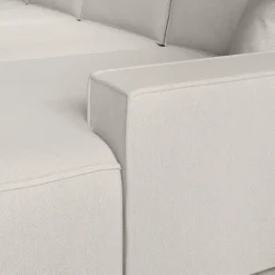 Meubella - Manolo - Hoekbank 5-zits met chaise longue - Stof beige - Rechts New