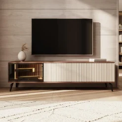 Meubella - Riverhead - TV-Meubel - Beige/Eiken - 180 cm Hot