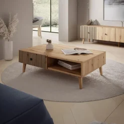 Meubella - Salontafel Bali - Eiken - 102 cm New