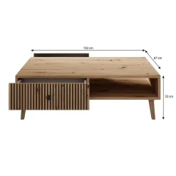 Meubella - Salontafel Bali - Eiken - 102 cm New