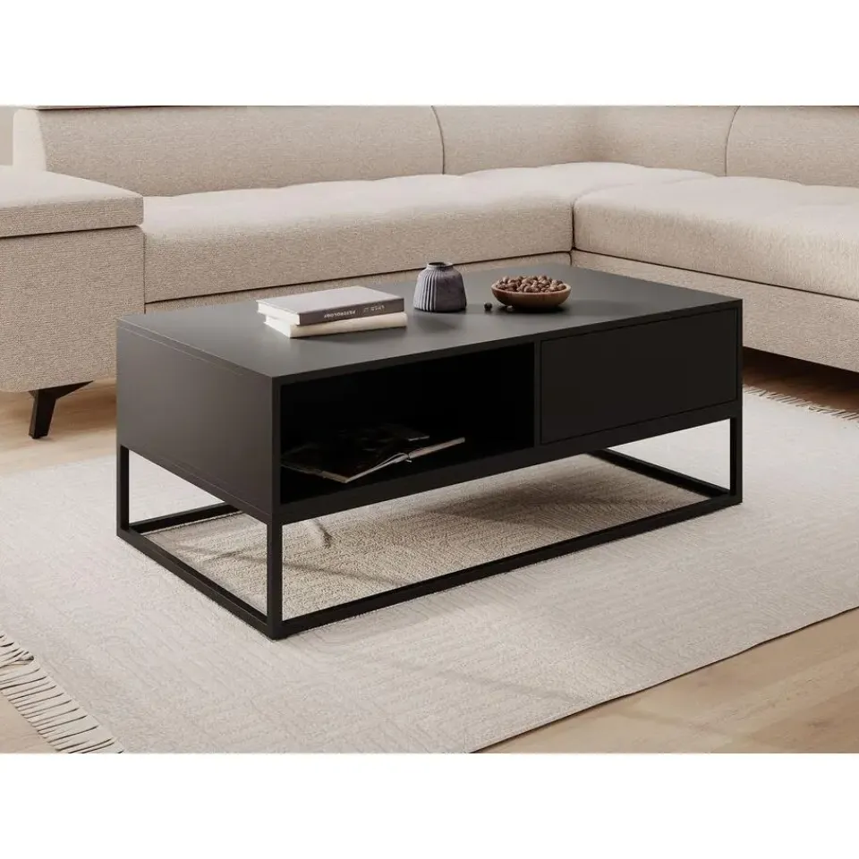 Meubella - Salontafel Delta - Zwart - 120 cm Online