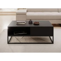 Meubella - Salontafel Delta - Zwart - 120 cm Online