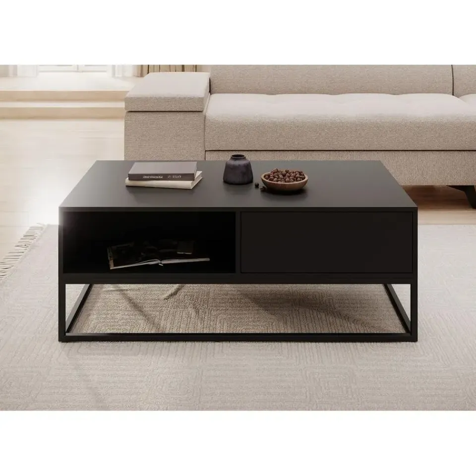 Meubella - Salontafel Delta - Zwart - 120 cm Online