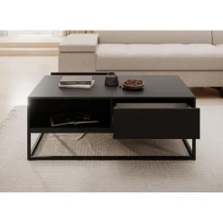 Meubella - Salontafel Delta - Zwart - 120 cm Online