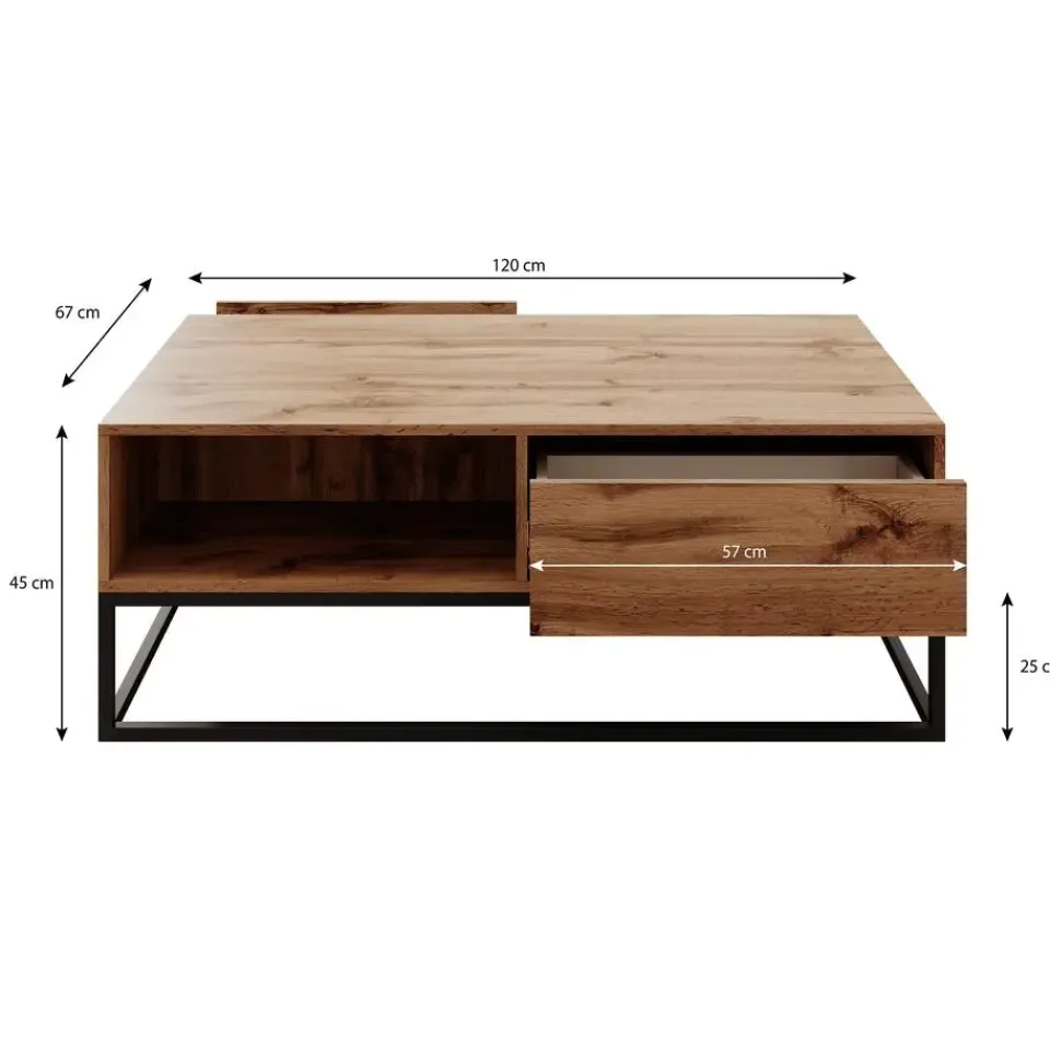 Meubella - Salontafel Delta - Zwart - 120 cm Online