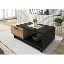 Meubella - Salontafel Incala - Eiken - Zwart - 120 cm