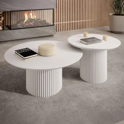 Meubella - Salontafel Mixx - Wit - Set van 2 Clearance