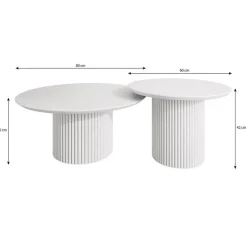 Meubella - Salontafel Mixx - Wit - Set van 2 Clearance