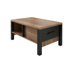 Meubella - Salontafel Olivia - Zwart - Eiken - 90 cm