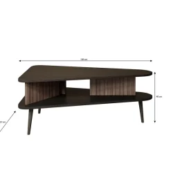 Meubella - Salontafel Pedro - Donker eiken - Zwart eiken - 100 cm
