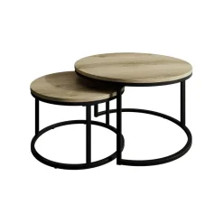 Meubella - Salontafel Rica - Eiken - Set van 2 Outlet