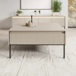 Meubella - Salontafel Timoteo - Beige - 100 cm Online