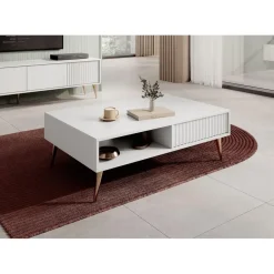 Meubella - Salontafel Winq - Wit - 102 cm New