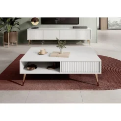 Meubella - Salontafel Winq - Wit - 102 cm New