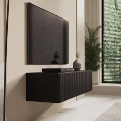 Meubella - TV-Meubel Angelina - Zwart - 128 cm Online