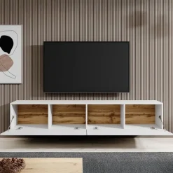 Meubella - TV-Meubel Asilento - Mat wit - 180 cm Best