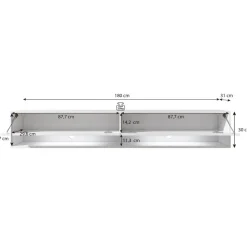 Meubella - TV-Meubel Asino LED - Zwart - Eiken - 180 cm Online