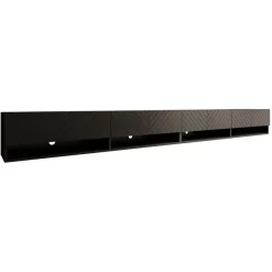 Meubella - TV-Meubel Asino - Zwart Visgraat - 280 cm Clearance