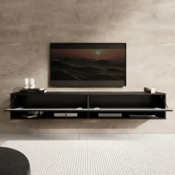 Meubella - TV-Meubel Asino - Zwart Visgraat - 180 cm Clearance