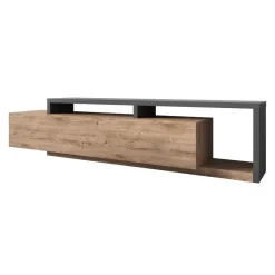 Meubella - TV-Meubel Bello - Eiken - Antraciet - 219 cm Clearance