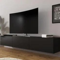 Meubella - TV-Meubel Bonzo - Mat Zwart - 180 cm Hot