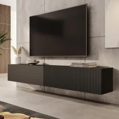 Meubella - TV-Meubel Caius - Zwart - 200 cm Hot