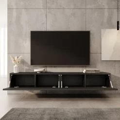 Meubella - TV-Meubel Caius - Zwart - 200 cm Hot