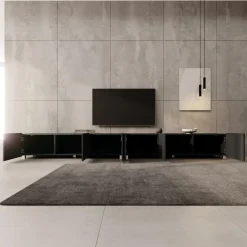 Meubella - TV-Meubel Kenderes - Zwart - 300 cm Online