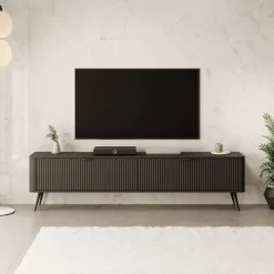 Meubella - TV-Meubel Lima - Zwart - 200 cm